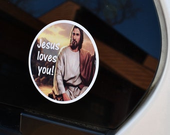 Jesus Loves You 12 Decals Sticker Christian Catholic Sunday School Class Teacher Car Laptop Cup Glass Window Bible Study Handout Gift Verse