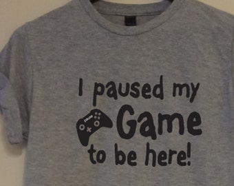 Boys Gaming Tshirt Etsy - kids t shirt i paused my game to be here roblox funny boys girls