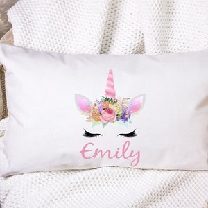 Unicorn Pillowcase Birthday Slumber Party Standard 20 x 30 Girls Personalized for your pillow Custom Name Gift Party Bag Gift Basket Filler