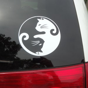 Ying Yang Cat Decal: Car, Truck, Window Sticker