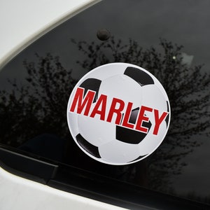 Personalized Soccer Ball Car Decal: Custom Name Vinyl Sticker