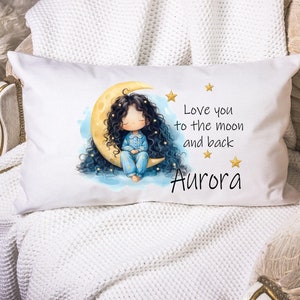 Personalized Moon Pillowcase: &#39;Love You to the Moon&#39;, Custom Name