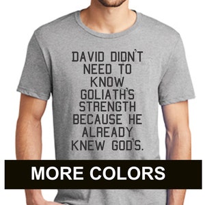 David and Goliath Christian Graphic Tee: Unisex Bible Verse Shirt