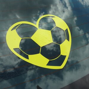Soccer Heart Decal: Car, Truck, Van Window Sticker (6x5 inches)