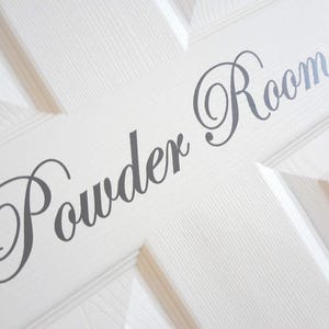 Powder Room Decal Sign: DIY Restroom Vinyl Decor (Set of 2)