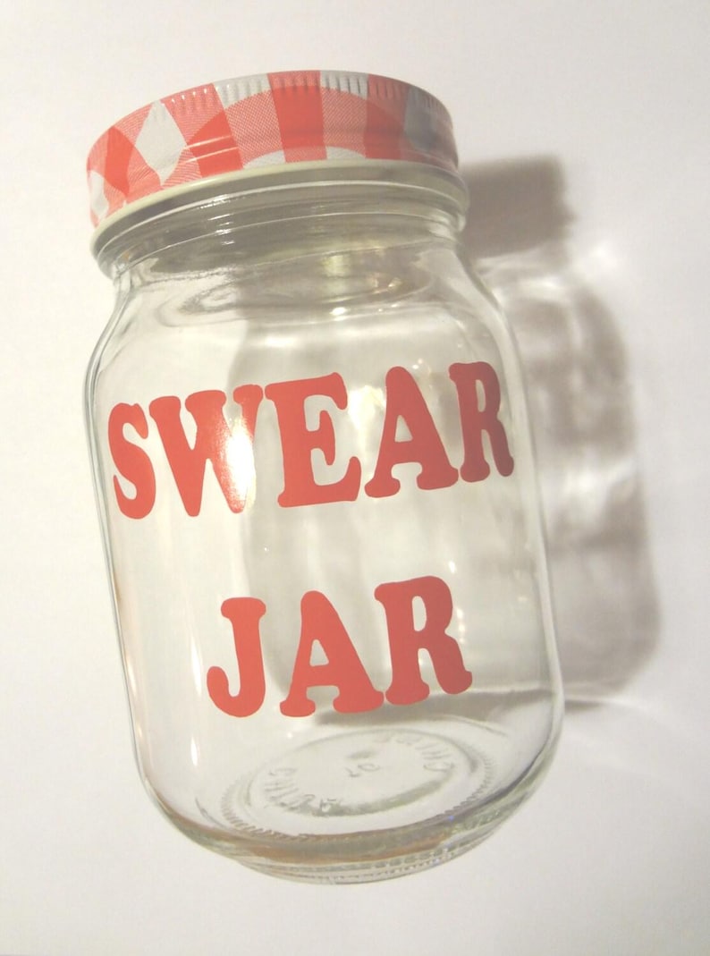 Swear Jar Decals: DIY Cussing Jar Label - Set of 2 - Etsy
