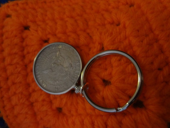 Men's Kennedy 1989 Half Dollar Key Chain Ring 35t… - image 5