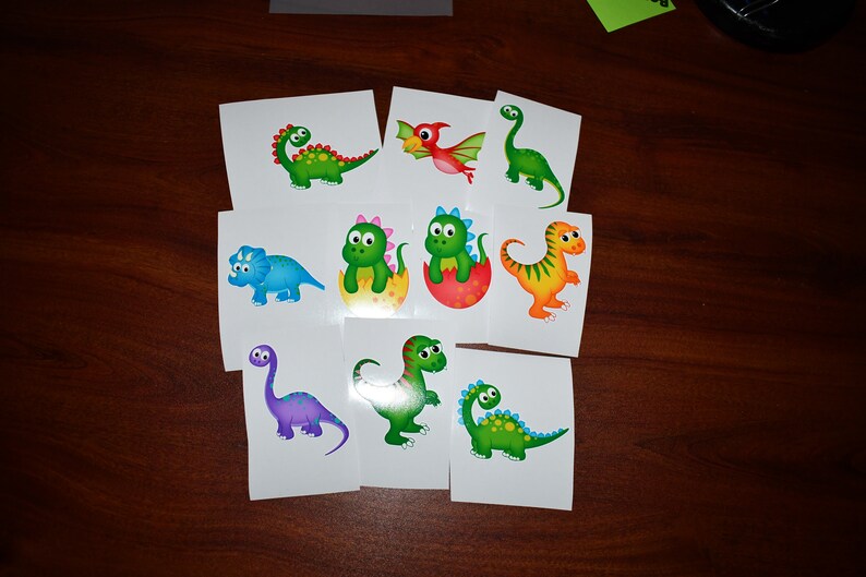 15 Dinosaur Decals Stickers 3 Inch Theme Birthday Party Favor Etsy