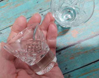 Bohemian Cut Crystal Shot Glass Nautical (Set Of 2) Bourbon Whiskey Jell-O Glasses