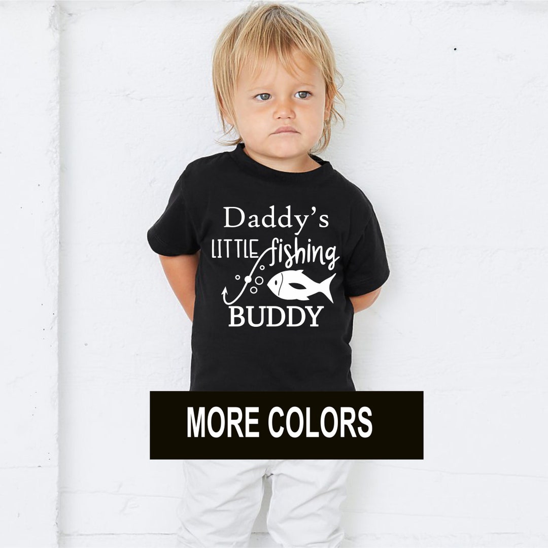 Daddy's Little Fishing Buddy Boys Girls T Shirt Lucky Fishing Tee Kids  Children's Youth Pole Hook Bait Summer Fun With Dad Grandpa Custom -   Israel