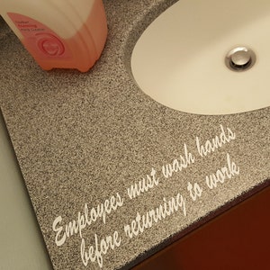 3 empleados deben lavarse las manos calcomanía de pared DIY Guardar baño baño negocio calcomanía de calcomanía restaurante catering servicio de comida comestibles