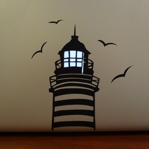 Lighthouse Laptop Decal: Seaside Seagull Design (Set of 2)