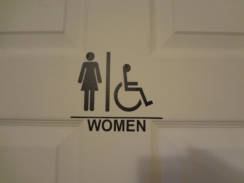 2 Business Men Women Restroom Bathroom Handicap Decal Sign - Etsy