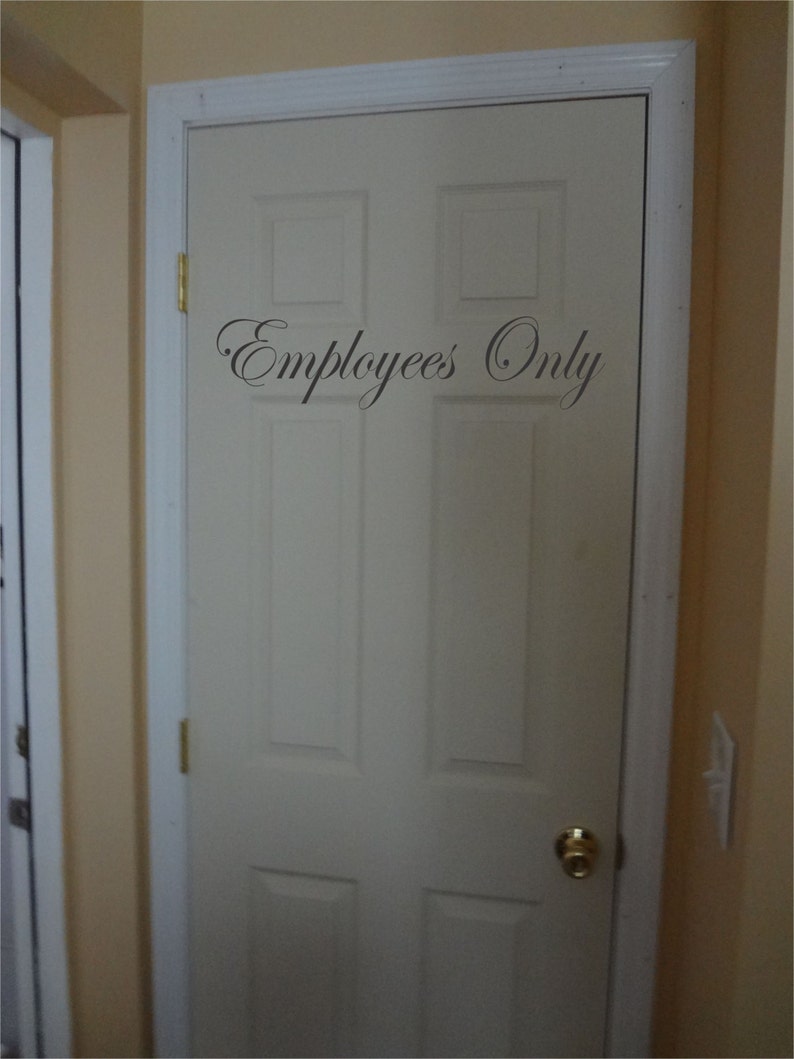 2 Employees Only Decal Sign Custom DIY /& Save Indoor or Outdoor Choice Color Vinyl Letters Business Sign Decor Door Barber Retail Shop Pizza