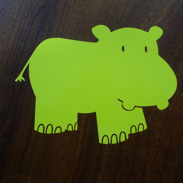 5 Hippo Decal Window Sticker We Love Baby Fiona Zoo Gift Wall Decor Car Glass Jungle Cup Wine Glass Hippopotamus Envelope Seal Water Bottle