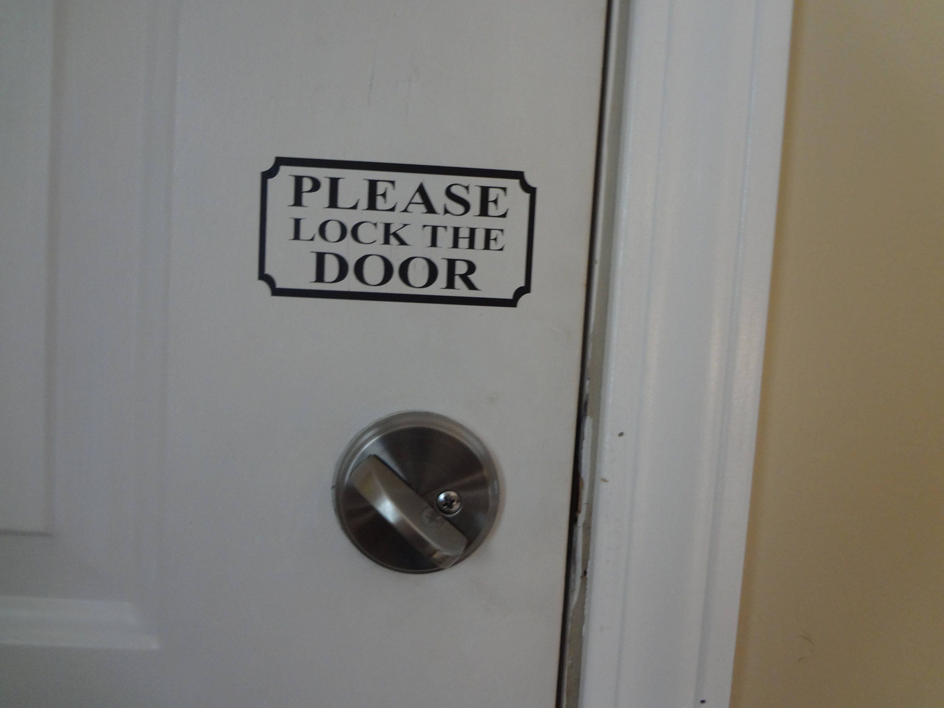 2 Please Lock the Door Decal Sign Wall DIY & Save Door Vinyl