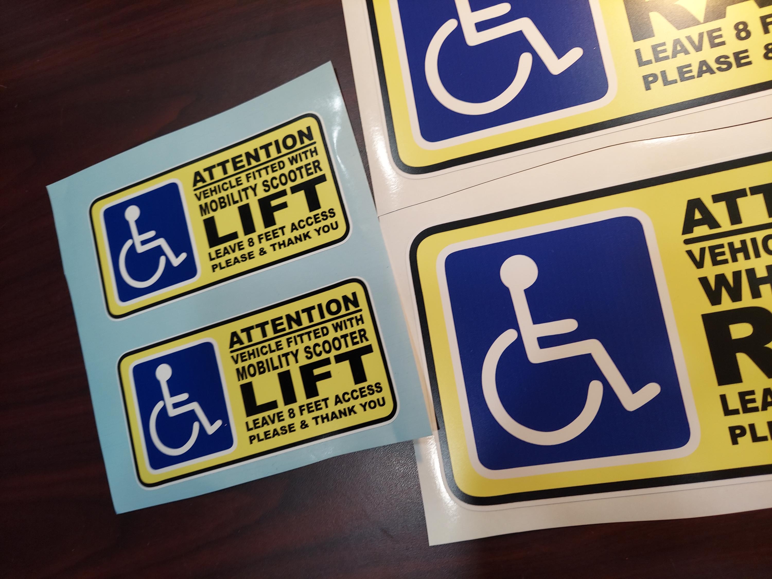 Handicap Ramp Decal: Mobility Scooter Vehicle Access Sticker Set of 2 ...
