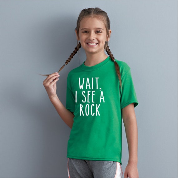 Wait I See A Rock Shirt Youth Kids Boys 