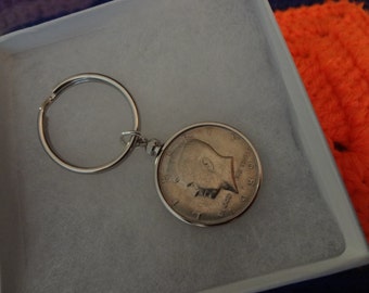Men's Kennedy 1989 Half Dollar Key Chain Ring 35th Birthday Gift Anniversary Coin Token Collection Collector Grandpa Uncle Dad Retirement