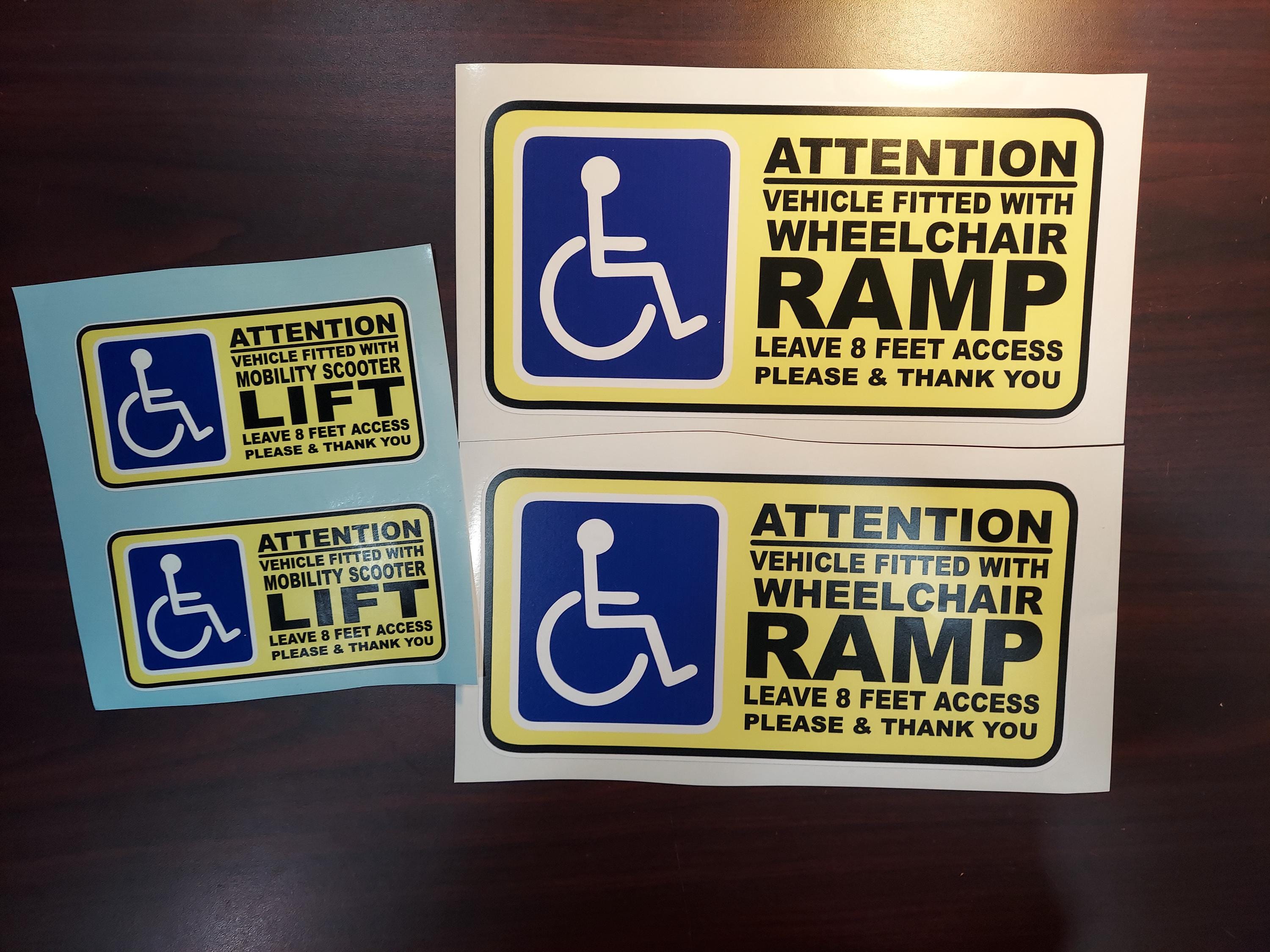 Handicap Ramp Decal: Mobility Scooter Vehicle Access Sticker Set of 2 ...