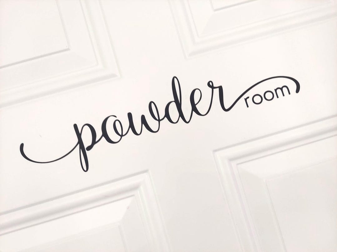Powder Room Logos Powder Room Decals: Business Restroom Door Sign - Set of 2 - Etsy
