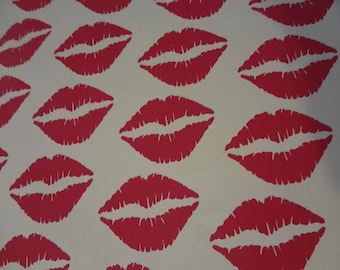 Kiss Lips Decals: 24 Self Adhesive Stickers, Party Decor