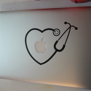 Stethoscope Heartbeat Decal: Nurse, Doctor, Med Student Laptop Sticker (Set of 2)