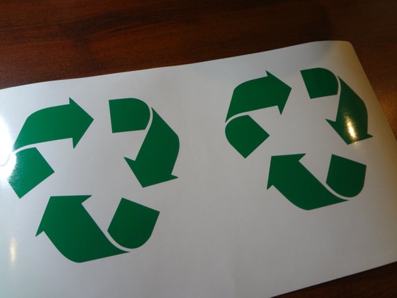 Recycling Paper Cans Plastic Glass Vinyl Stickers Decal Bin Recycle Eco Friendly