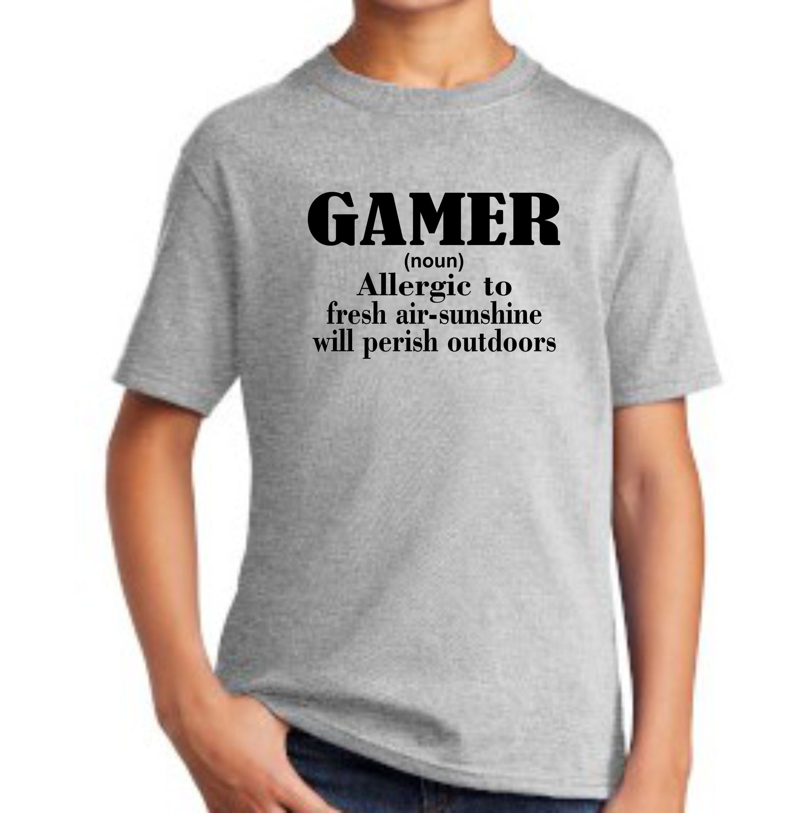 Life's A Glitch Then Lag Video Game Crewneck T Shirts Boy Girl Teen Brisco  Brands L