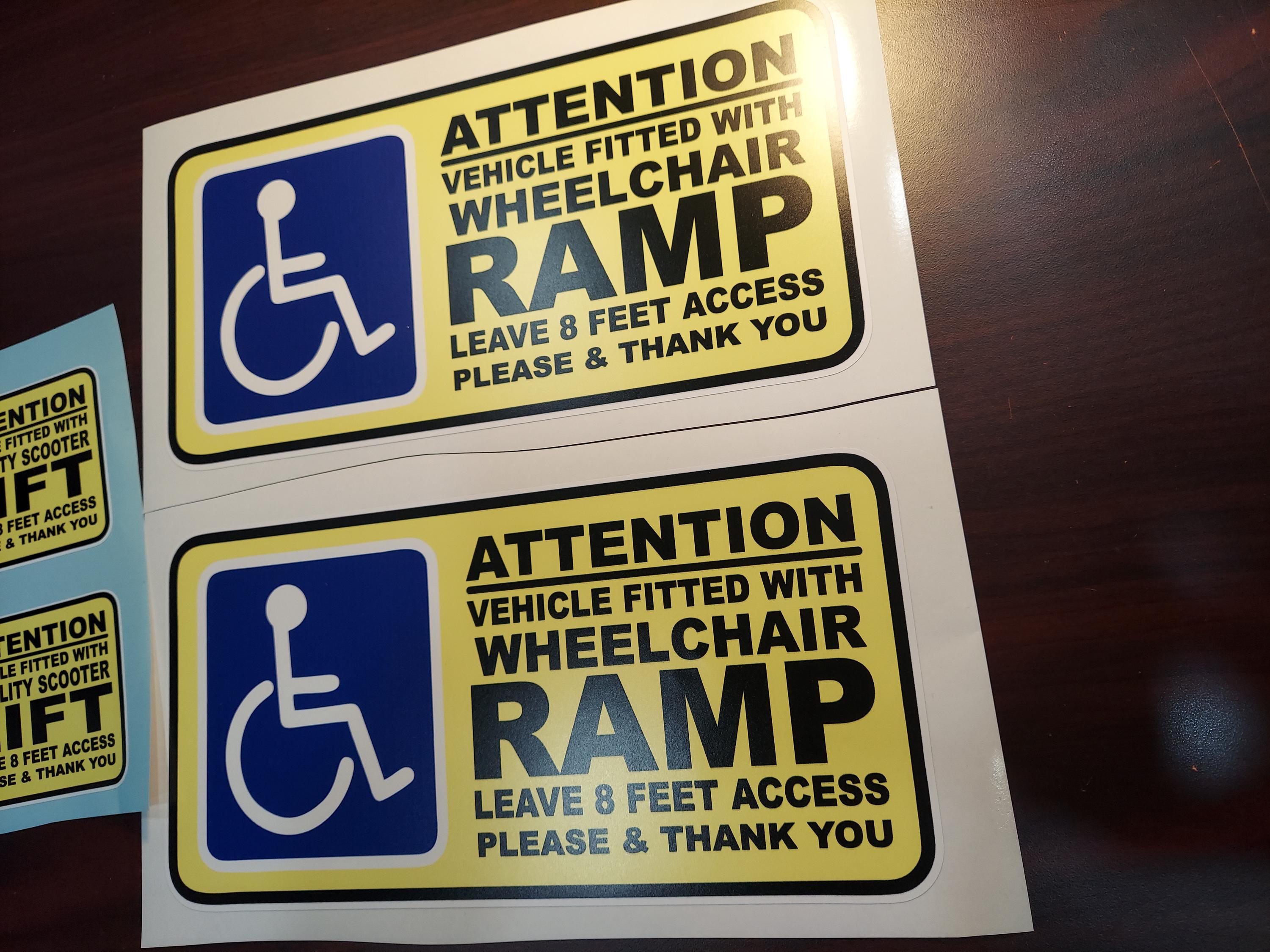 Handicap Ramp Decal: Mobility Scooter Vehicle Access Sticker Set of 2 ...