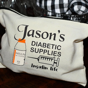 Personalized Diabetic Supplies Bag: Insulin Life Travel Tote