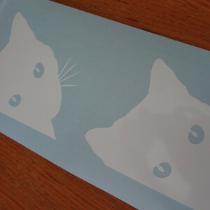 2 Cat Kitten Kitty Feline Decal Window Glass Sticker Gift Wall Car Phone Laptop Black Wall Decor Room Truck Van Bedroom Entry Way Door Glass image 2