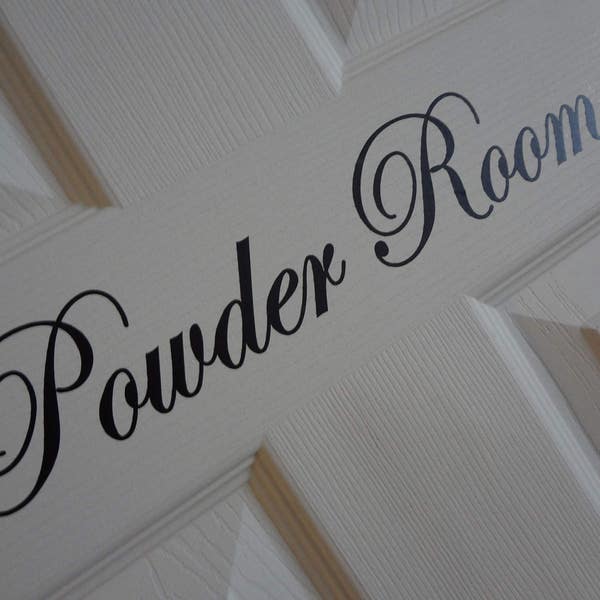 Powder Room Sign Etsy