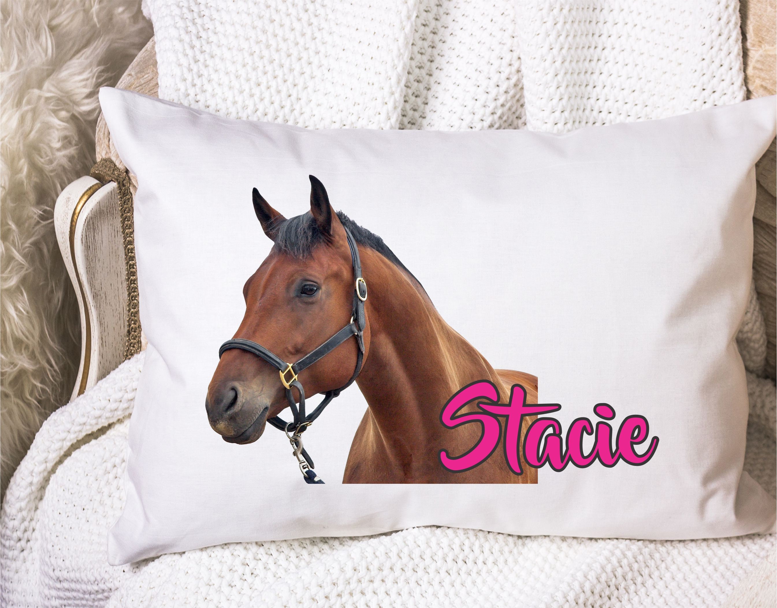 Horse Pillowcase Birthday Custom Pony Party Standard 20 X 30 Girls Boys Personalized for Your Pillow Name Gift Party Bag Gift Basket Filler Etsy