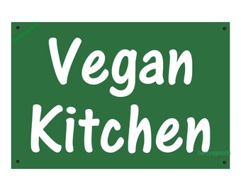 Vegan Sign Kitchen Décor Vegetarian Dining Room Wall Hanging Metal Aluminum