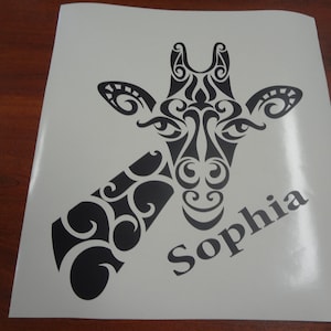 Giraffe Monogram Vinyl Wall Decal: Personalized Zoo Nursery Decor