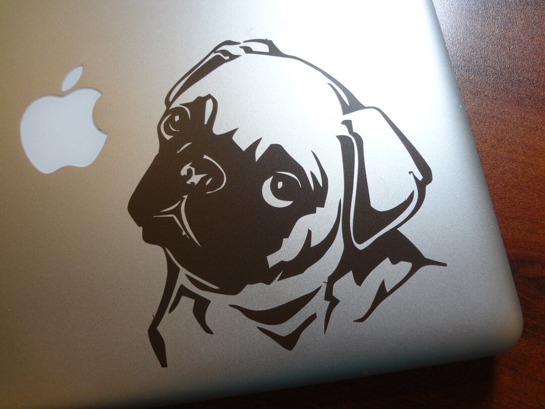 Pug Dog Decal (set of 2) - Laptop, Car, Window Sticker - Etsy