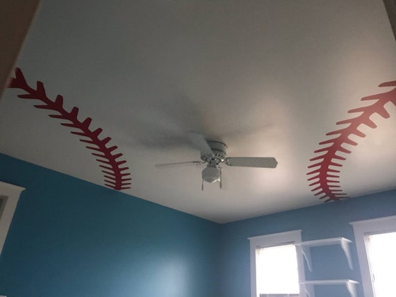 Baseball Stitching Stitches Wall Decal Ceiling Boys Bedroom Etsy