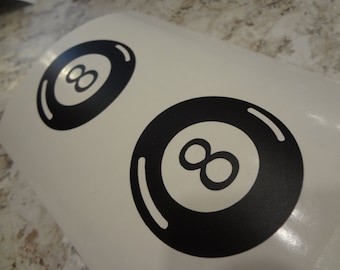 Eight Ball Decal Sticker - Billiard Pool Decor (Set of 2)