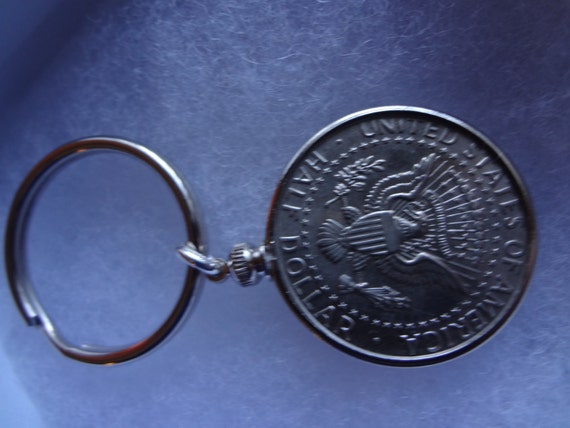 Men's Kennedy 1989 Half Dollar Key Chain Ring 35t… - image 3