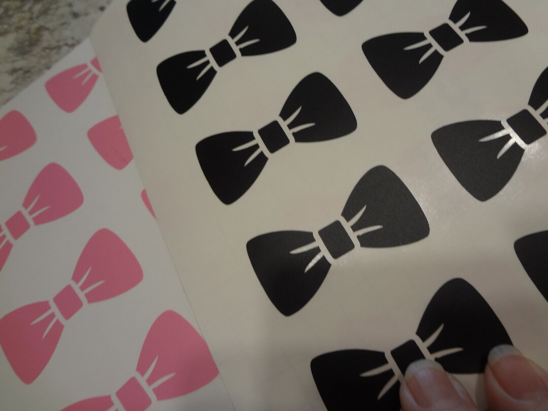 30 Bow Tie Decals Sticker Cup Shower Co-ed Bridal Envelope Party Decor