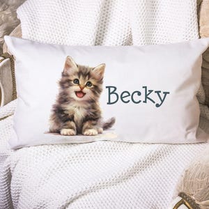 Personalized Kitten Pillowcase: Custom Name, Tiger Theme