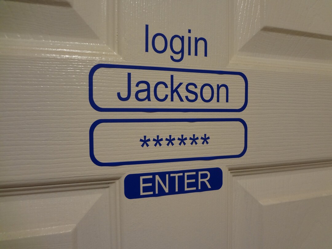 2 Decals Login Your Childs Custom Name Video Game Wall Door Home Kids Sticker Teen Gamer Gift