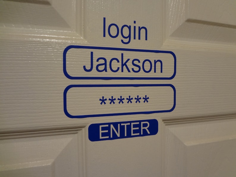 2 Decals Login Your Childs Custom Name Video Game Wall Door Home Kids Sticker Teen Gamer Gift Boys Girls Bedroom Quote Words Personalization
