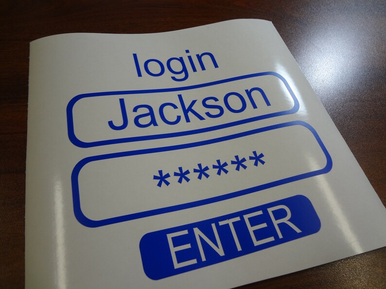 2 Decals Login Your Childs Custom Name Video Game Wall Door Home Kids Sticker Teen Gamer Gift Boys Girls Bedroom Quote Words Personalization