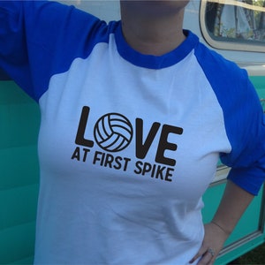 Volleyball Raglan Shirt: Love At First Spike Jersey