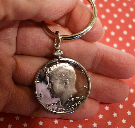 Kennedy Bicentennial Half Dollar key ring 