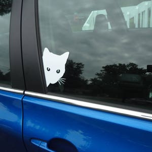 2 Cat Kitten Kitty Feline Decal Window Glass Sticker Gift Wall Car Phone Laptop Black Wall Decor Room Truck Van Bedroom Entry Way Door Glass image 5