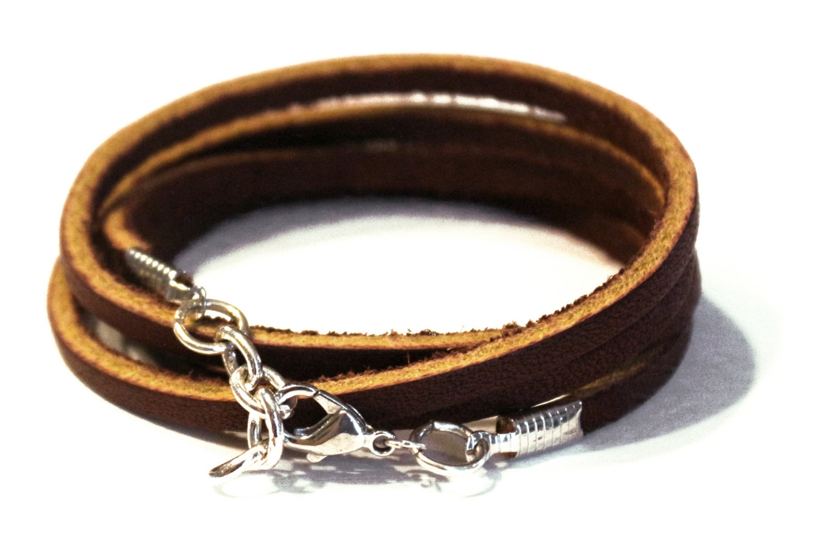 Leather multi bracelet unisex *** brown