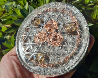 Powerful Orgone charging plate - With Tensor ring & Triskelion -With higher dimension energies -Range over 4,000km -EMF,pollution protection